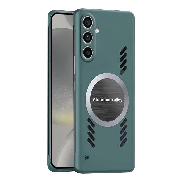 

For Samsung Galaxy S24 5G All-inclusive Lens Frameless Graphene Cooling Phone Case(Navy Blue)