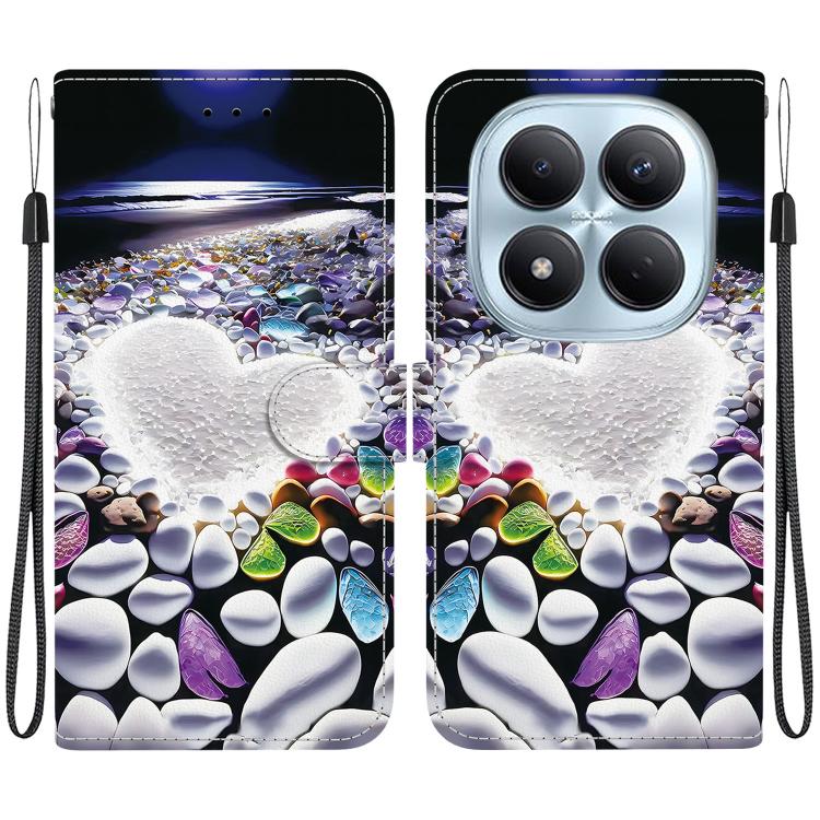

For Redmi Note 15 Pro 4G Global 163.2mm Crystal Texture Colored Drawing Leather Phone Case(Heart Shaped)
