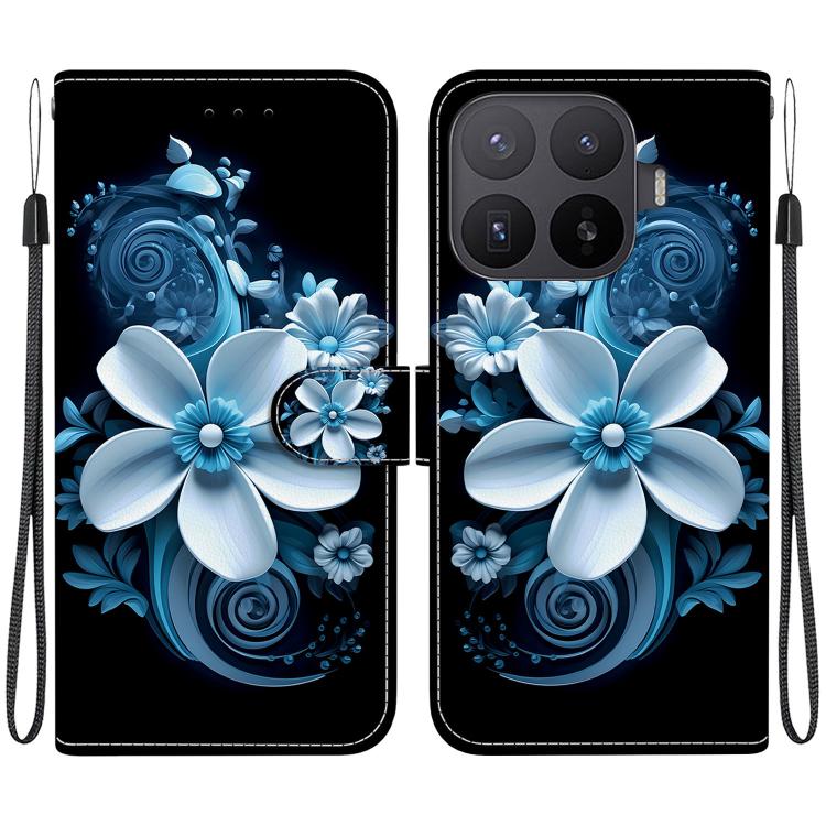 For Xiaomi 17T 5G Crystal Texture Colored Drawing Leather Phone Case(Black Orchid)