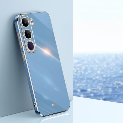 

For vivo V40 Lite 5G XINLI Straight 6D Plating Gold Edge TPU Phone Case(Celestial Blue)