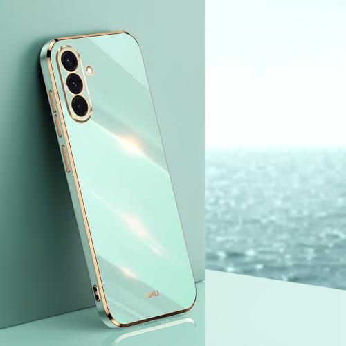 

For Samsung Galaxy A56 5G XINLI Straight Edge 6D Electroplate TPU Phone Case(Mint Green)