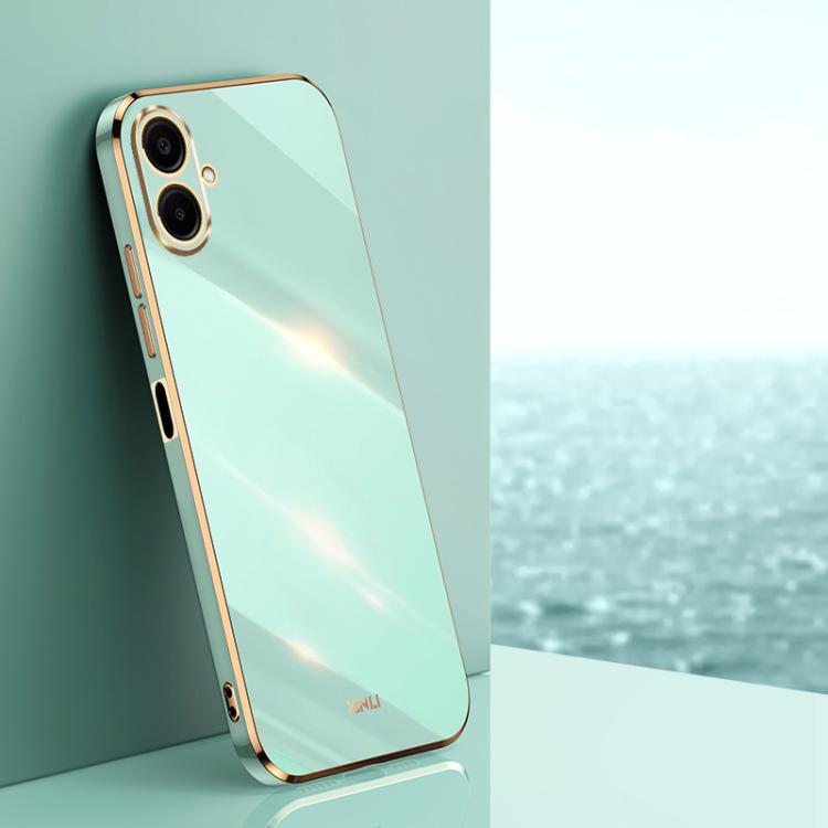 

For Samsung Galaxy A07 5G XINLI Straight Edge 6D Electroplate TPU Phone Case(Mint Green)