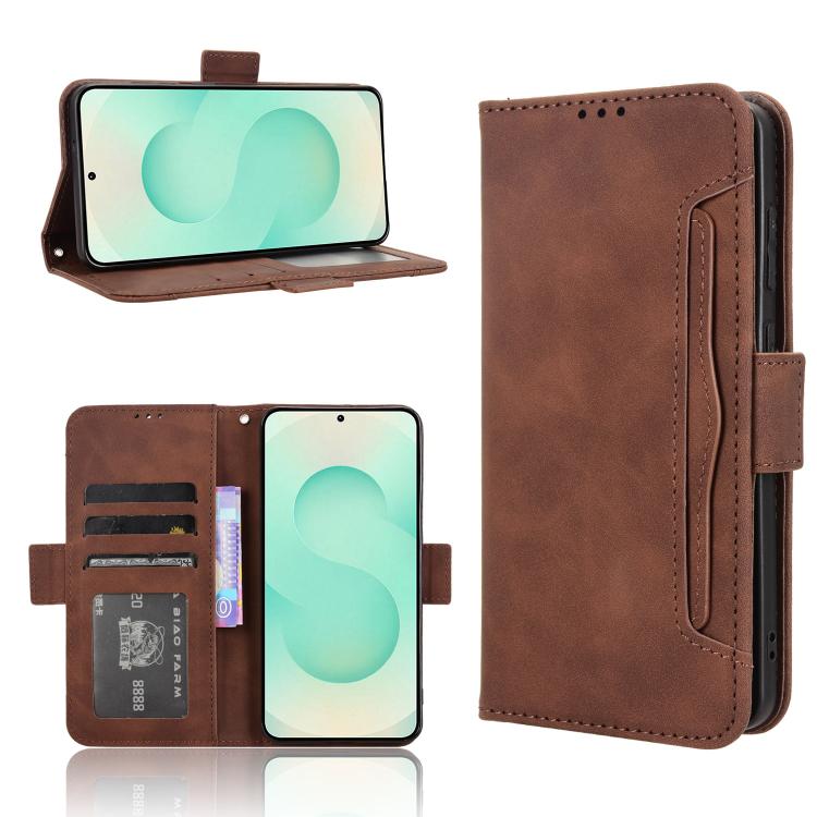 

For Samsung Galaxy S25 Edge 5G Skin Feel Calf Texture Card Slots Leather Phone Case(Brown)
