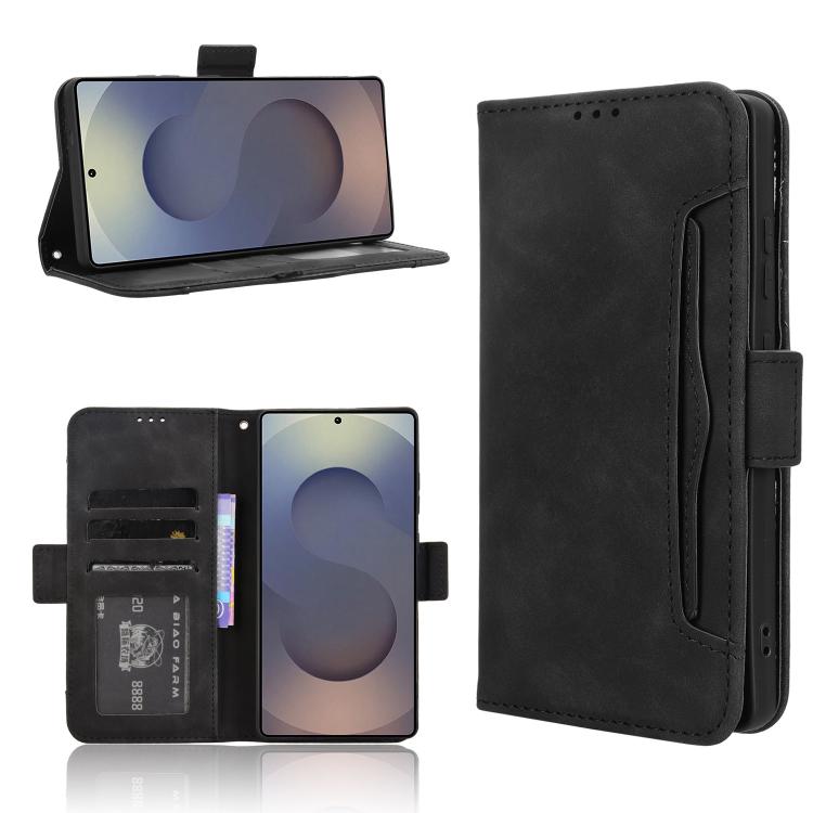 

For Samsung Galaxy S26 Ultra 5G Skin Feel Calf Texture Card Slots Leather Phone Case(Black)