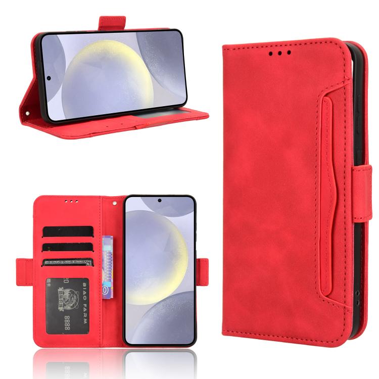 

For Samsung Galaxy S26 5G Skin Feel Calf Texture Card Slots Leather Phone Case(Red)
