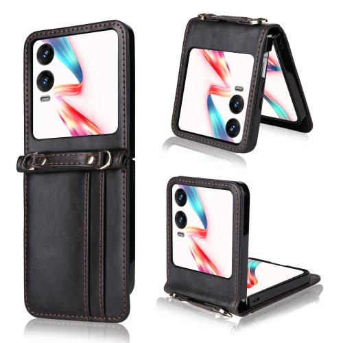 

For Infinix Zero Flip Crossbody Card Bag PU Folding Phone Case(Black)