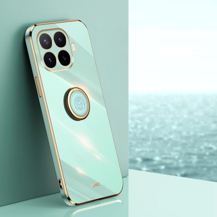 For Xiaomi 17T Pro 5G XINLI Straight Edge 6D Electroplate TPU Phone Case with Ring Holder(Mint Green)