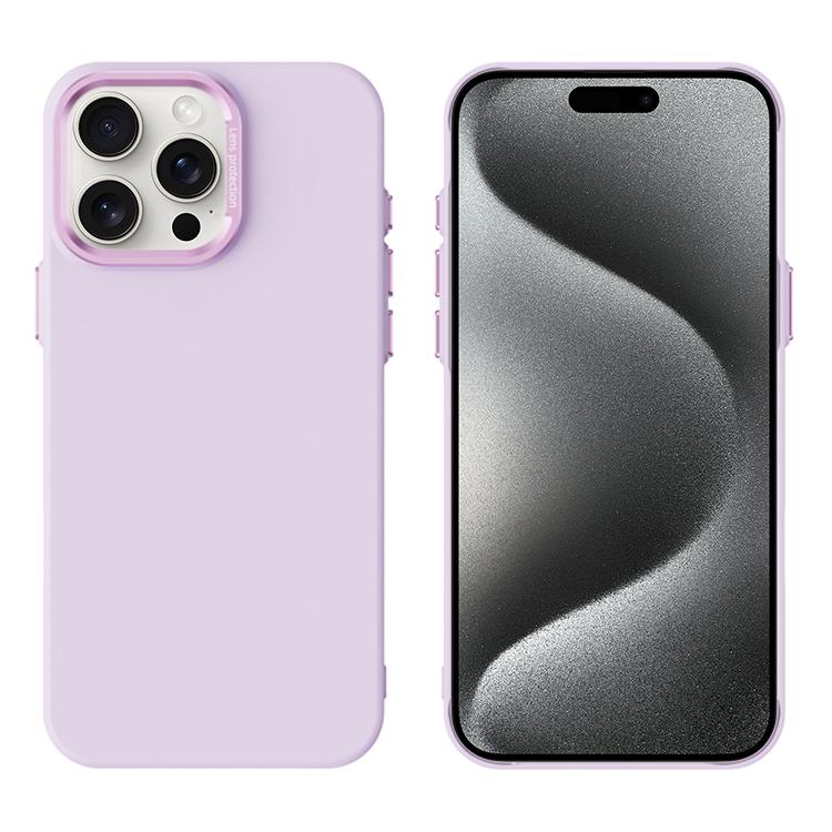 

For iPhone 15 Pro PC Flocking MagSafe Magnetic Phone Case(Pink Purple)
