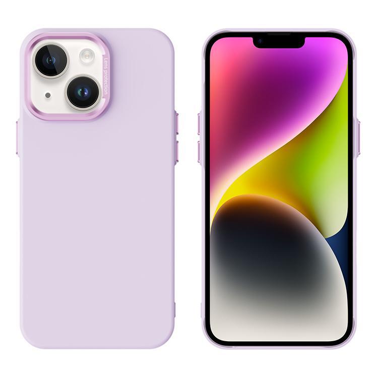

For iPhone 14 PC Flocking MagSafe Magnetic Phone Case(Pink Purple)