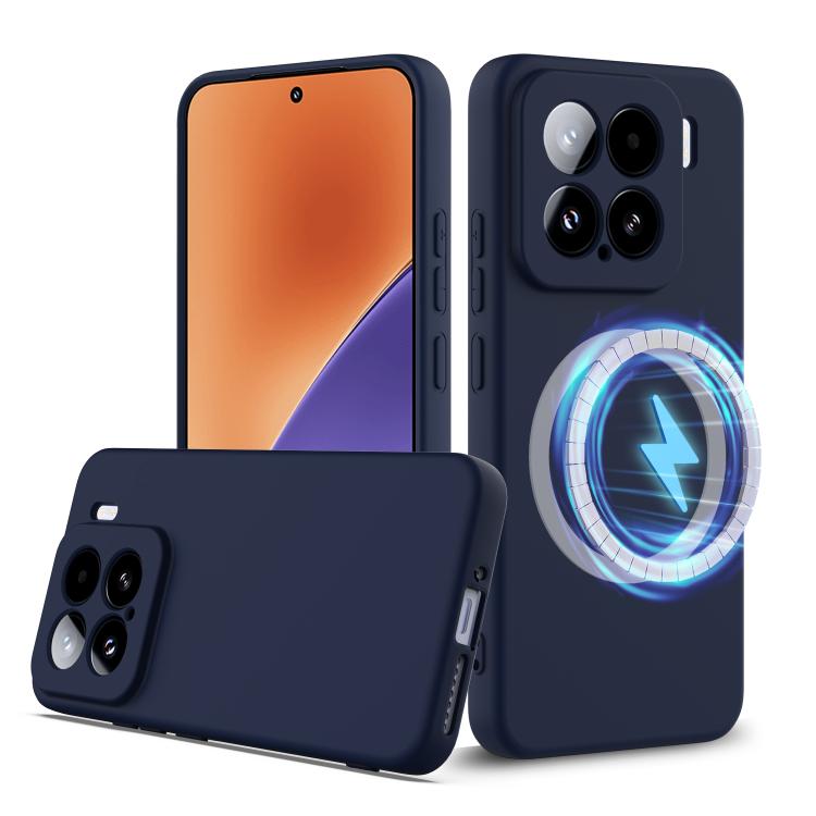 

For Xiaomi 15 Shockproof Silicone Magsafe Phone Case(Navy Blue)