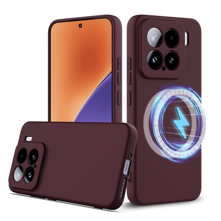 

For Xiaomi 15 Shockproof Silicone Magsafe Phone Case(Plum Color)