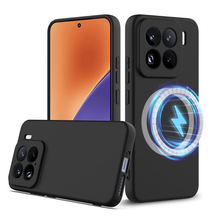 

For Xiaomi 15 Pro Shockproof Silicone Magsafe Phone Case(Black)