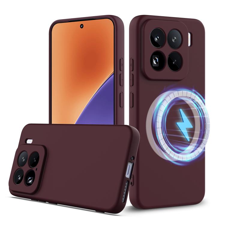 

For Xiaomi 15 Pro Shockproof Silicone Magsafe Phone Case(Plum Color)