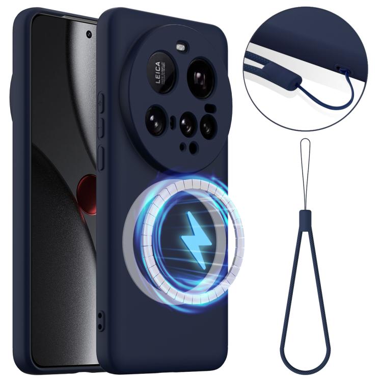 

For Xiaomi 15 Ultra Shockproof Silicone Magsafe Phone Case(Navy Blue)
