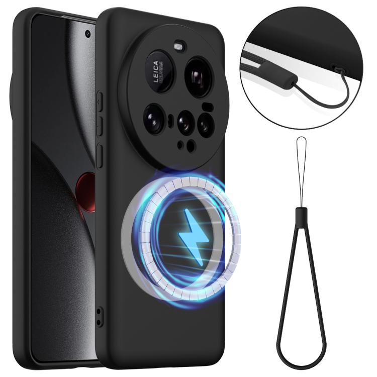 

For Xiaomi 15 Ultra Shockproof Silicone Magsafe Phone Case(Black)