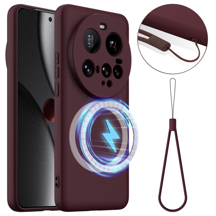 

For Xiaomi 15 Ultra Shockproof Silicone Magsafe Phone Case(Plum Color)