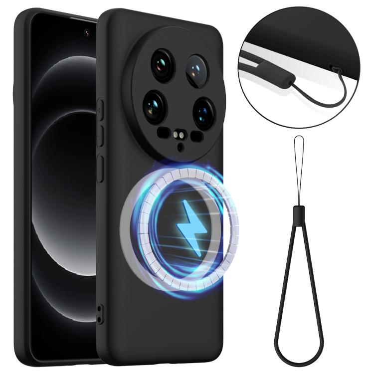 

For Xiaomi 14 Ultra Shockproof Silicone Magsafe Phone Case(Black)