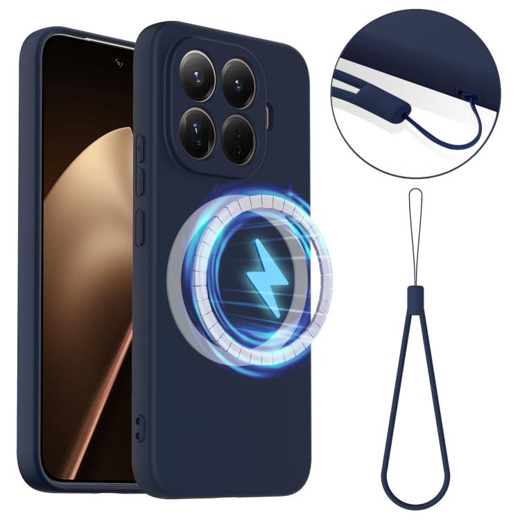 

For Xiaomi 15T Pro Shockproof Silicone Magsafe Phone Case(Navy Blue)