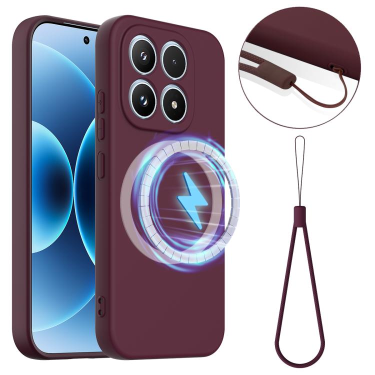 

For Xiaomi 17 Shockproof Silicone Magsafe Phone Case(Plum Color)