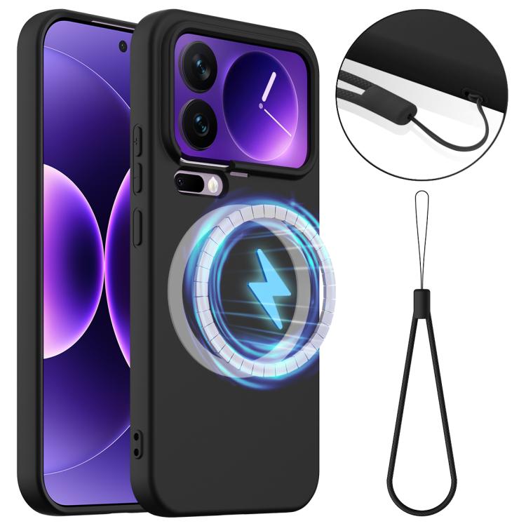 

For Xiaomi 17 Pro Shockproof Silicone Magsafe Phone Case(Black)