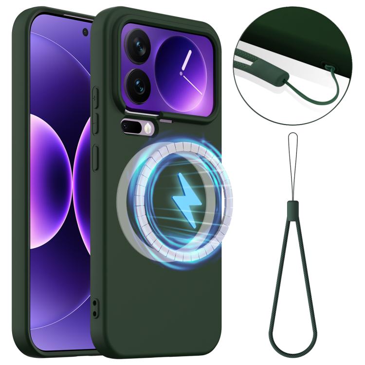 

For Xiaomi 17 Pro Shockproof Silicone Magsafe Phone Case(Dark Green)