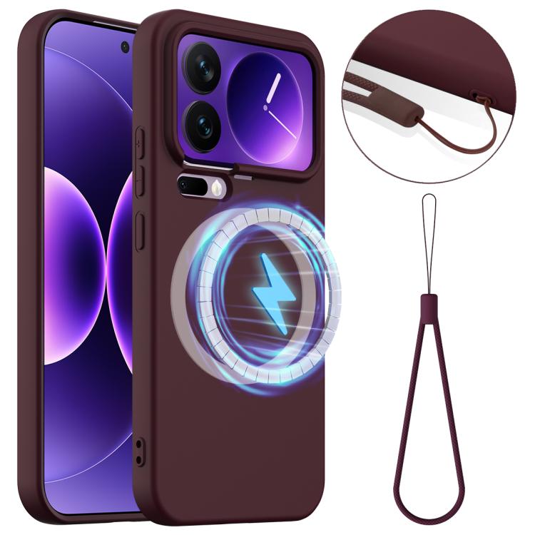 

For Xiaomi 17 Pro Max Shockproof Silicone Magsafe Phone Case(Plum Color)