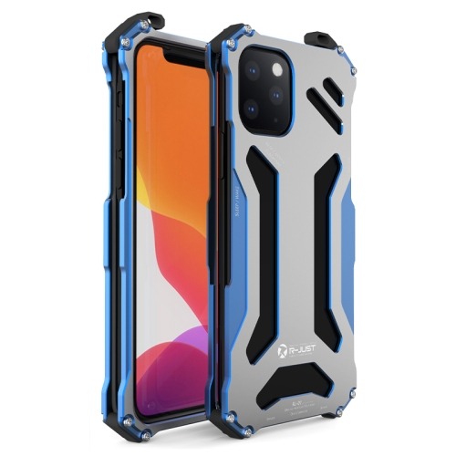 

For iPhone 12 / 12 Pro R-JUST Shockproof Armor Metal Protective Case(Blue)