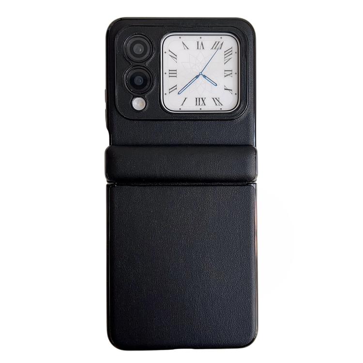 

For Huawei nova Flip Integrated Magnetic Axis Solid Color Leather Texture Phone Case(Black)