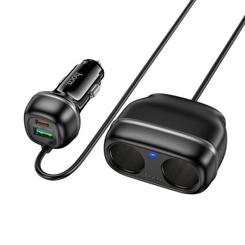 

hoco Z59 Rank Dual Port PD30W and QC3.0 Dual Cigarette Lighter Slot Car Charger(Black)