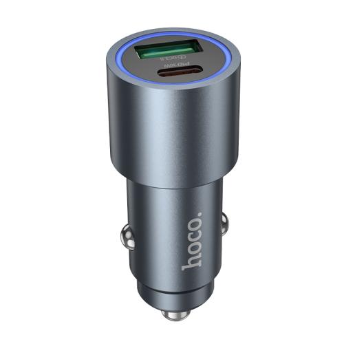 

hoco Z60 Bloom PD30W and QC3.0 Dual Port Multi-protocol Car Charger(Metal Gray)