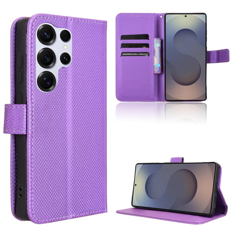 

For Samsung Galaxy S26 Ultra 5G Diamond Texture Leather Phone Case(Purple)