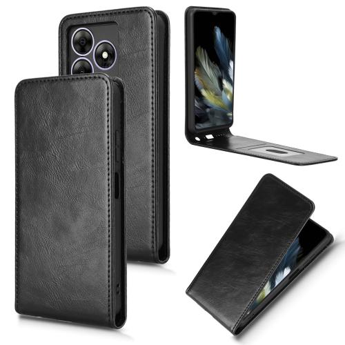 

For Blackview Wave 8 / 8C / Oscal Flat 2 Magnetic Vertical Flip Leather Phone Case(Black)