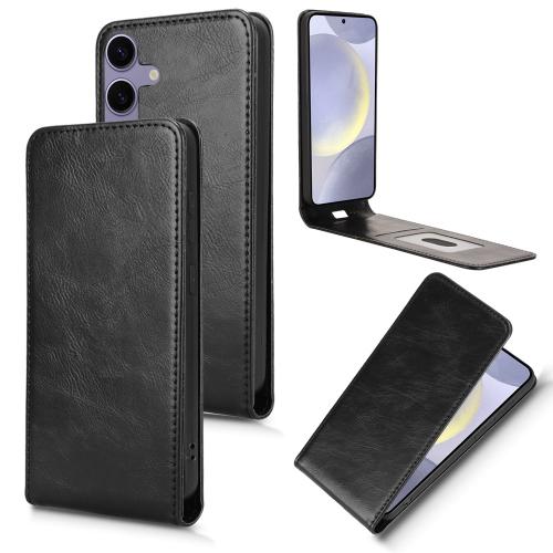 

For Samsung Galaxy S24 FE 5G Magnetic Vertical Flip Leather Phone Case(Black)