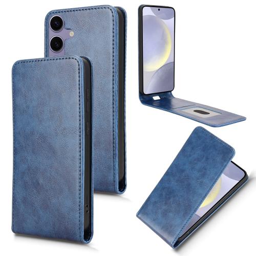 

For Samsung Galaxy S25+ 5G Magnetic Vertical Flip Leather Phone Case(Blue)