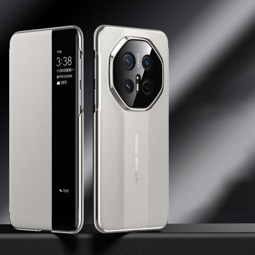 

For Huawei Mate 70 RS Ultimate Smart View Window Imitation Ultimate Design Phone Case(White)