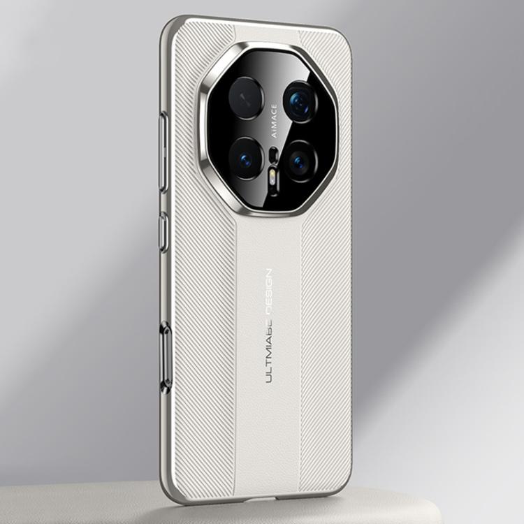 

For Honor Magic8 Pro Imitation Ultimate Design Plain Leather Phone Case(White)