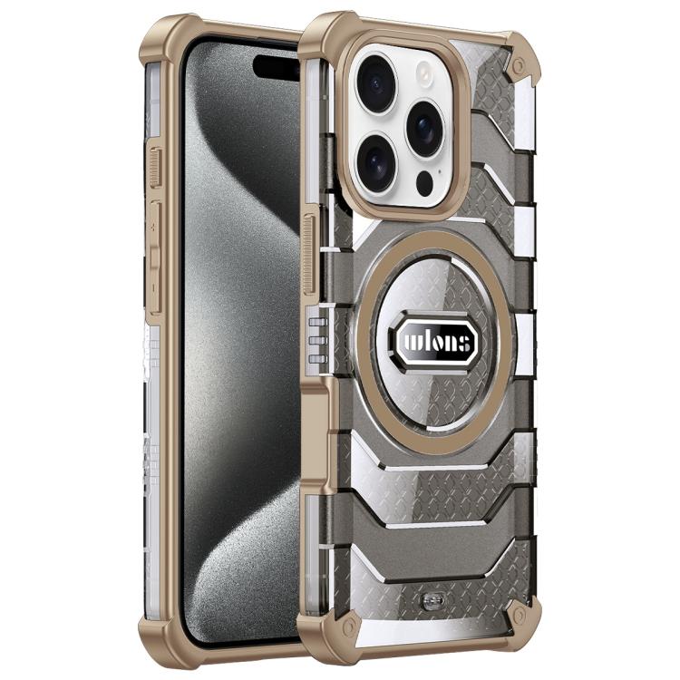 

For iPhone 15 Pro wlons Explorer Series PC Hybrid TPU MagSafe Magnetic Case(Yellow)