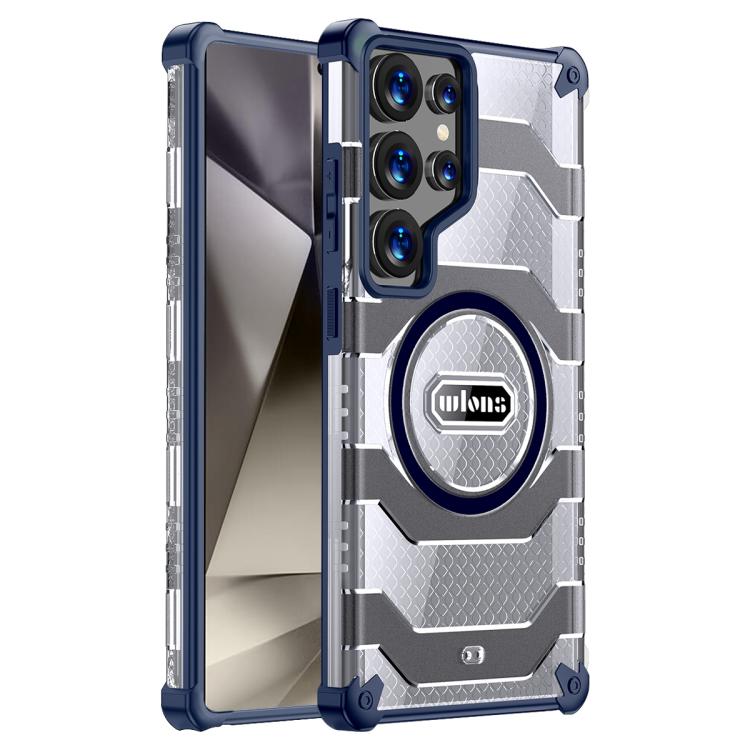 

For Samsung Galaxy S24 Ultra 5G wlons Explorer Series PC Hybrid TPU MagSafe Magnetic Case(Blue)