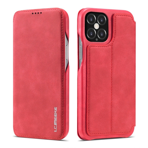 

For iPhone 12 / 12 Pro LC.IMEEKE Hon Ancient Series Horizontal Flip Leather Case with Holder & Card Slot(Red)