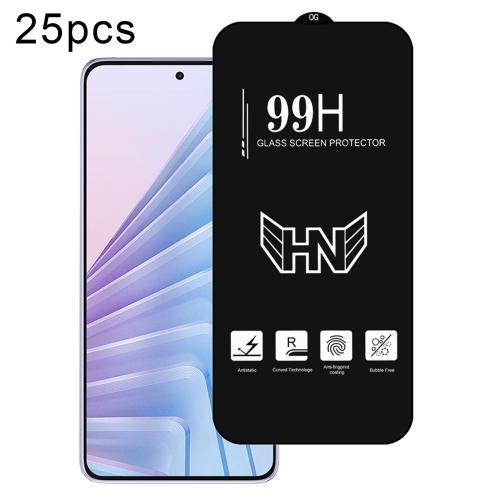 

For Redmi Note 14 5G / 4G 25pcs High Aluminum Large Arc Full Screen Tempered Glass Film