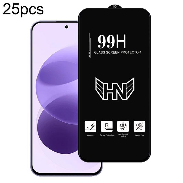 For Redmi Note 17 5G / 4G Global 25 PCS/Pack High Aluminum Large Arc Full Screen Tempered Glass Film