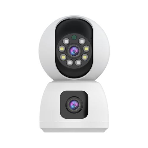 

K12 1080P HD Dual Lens Dual Picture Wireless WiFi Camera(White)