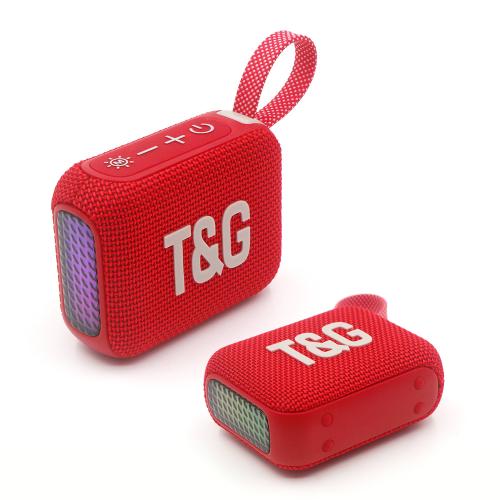 

T&G TG445 Portable Stereo Subwoofer Bass RGB Light Wireless TWS BT Speaker(Red)