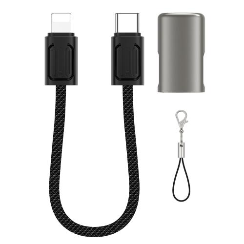 

WIWU Wi-C040 Concise Series 30W Type-C to 8 Pin Zinc Alloy Lanyard Braided Fast Charging Data Cable, Length: 15cm(Tarnish)