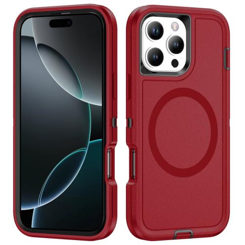 

For iPhone 16 Pro Max Life Waterproof Rugged MagSafe Magnetic Phone Case(Red)