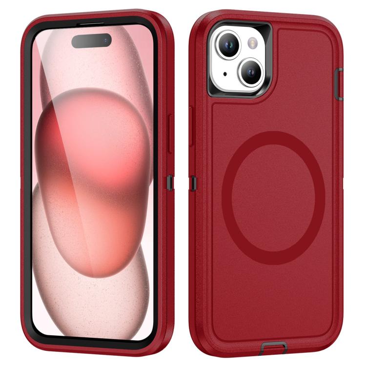 

For iPhone 15 Life Waterproof Rugged MagSafe Magnetic Phone Case(Red)