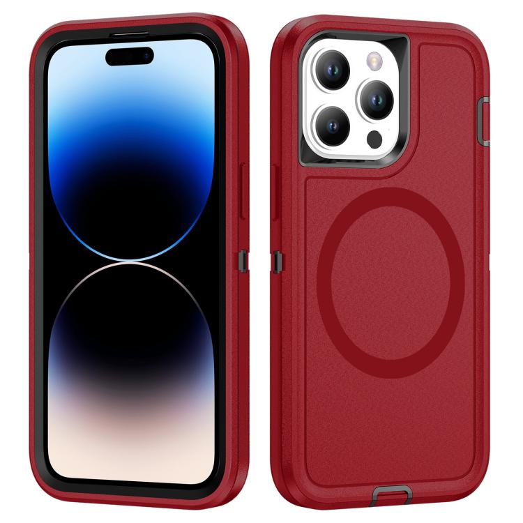 

For iPhone 14 Pro Life Waterproof Rugged MagSafe Magnetic Phone Case(Red)