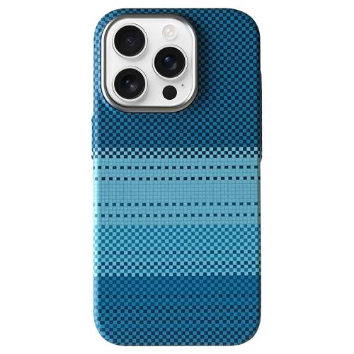 

For iPhone 15 Pro Max Metal Lens Protection Frame MagSafe PC Phone Case(Moon Blue)