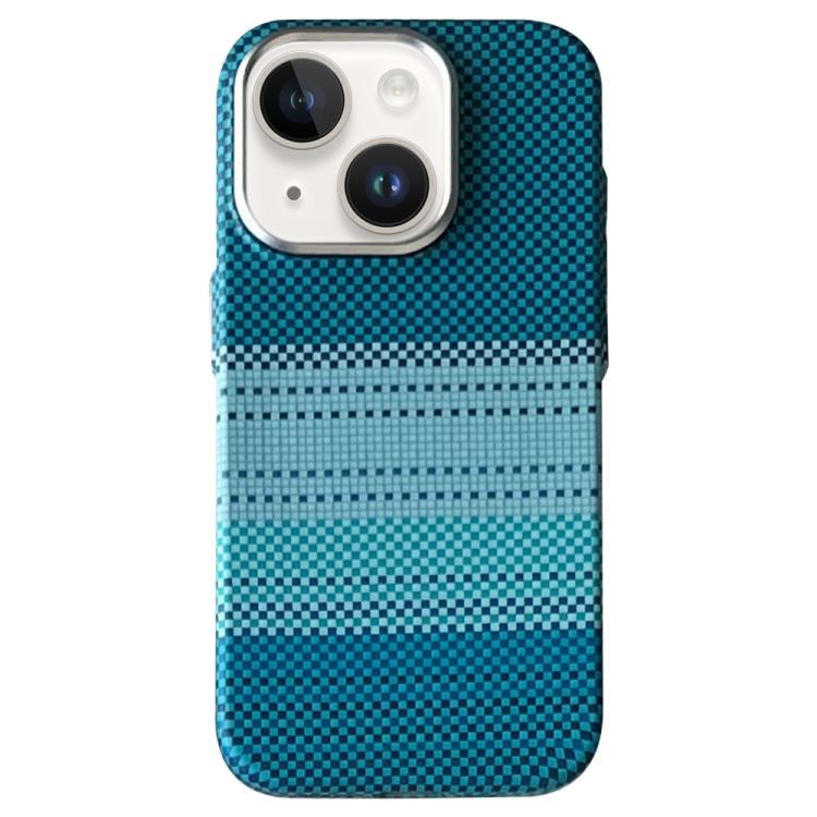 

For iPhone 15 Metal Lens Protection Frame MagSafe PC Phone Case(Moon Green)