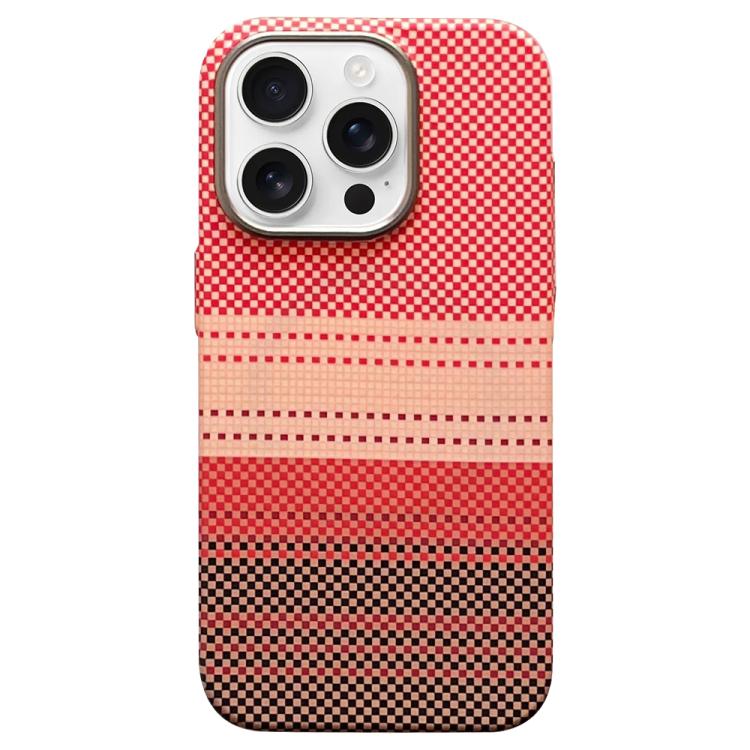 

For iPhone 13 Pro Max Metal Lens Protection Frame MagSafe PC Phone Case(Sunset Orange)